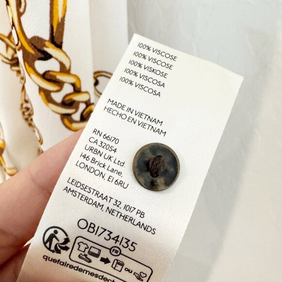 Maeve Chain Maxi Shirt Dress Anthropologie in Cream Resortwear Vacation Size XXS - Picture 9 of 11